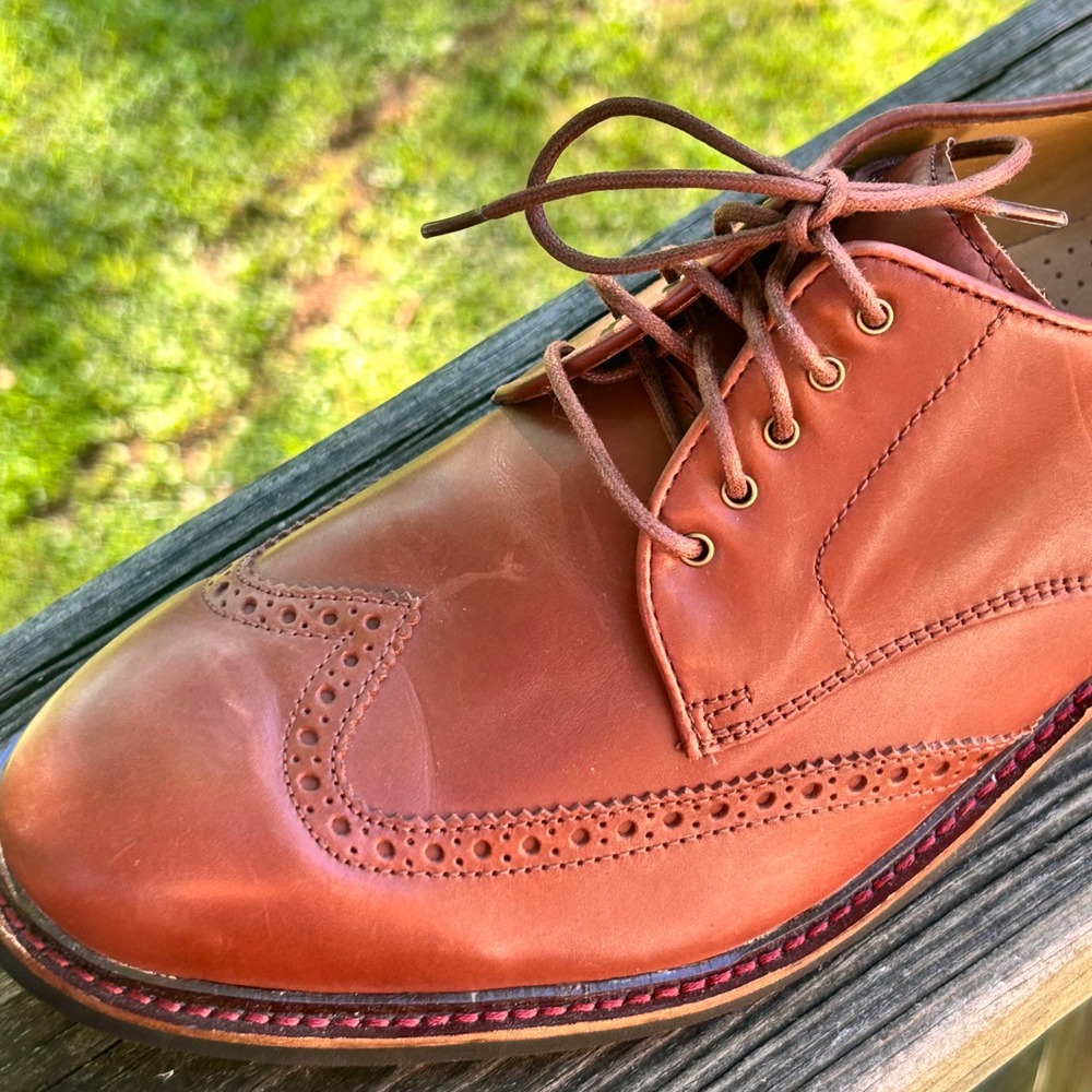 Cole Haan Wingtip Oxford 10.5 Brown Leather Derby Dark Academia Classic Preppy - Picture 6 of 8